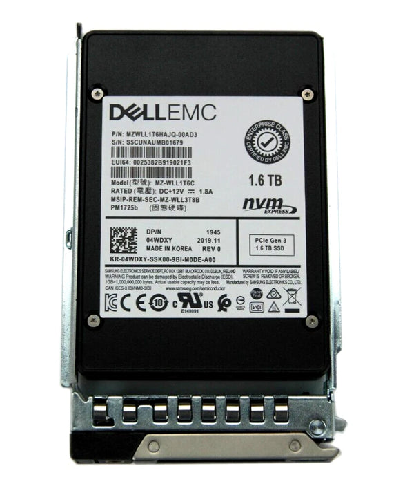Dell 4WDXY 1.6TB TLC PCIe 3.0 x4 SFF 2.5 SSD