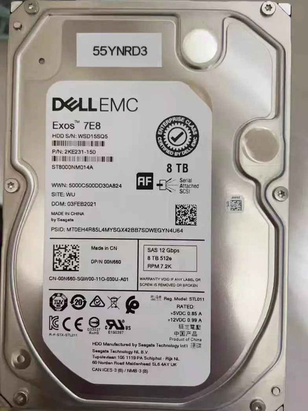 Hot Sale Original Dell 8TB 7200RPM 3.5 SASSATA 12Gbps Server Hard Drive HDD – Enterprise Grade
