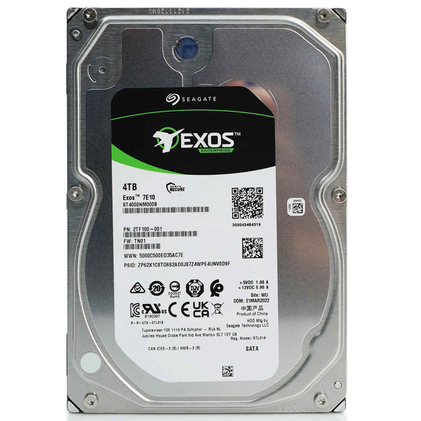 Seagate Exos 7E10 4TB ST4000NM000B 3.5" SATA Enterprise Hard Drive – 7200 RPM HDD