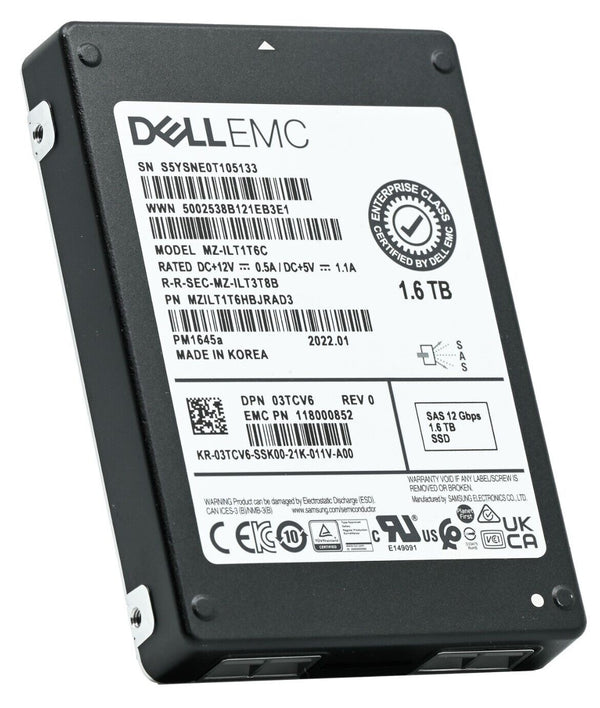 Samsung MZILT1T6HBJRAD3 1.6TB SAS 12Gb/s SFF 2.5 SSD
