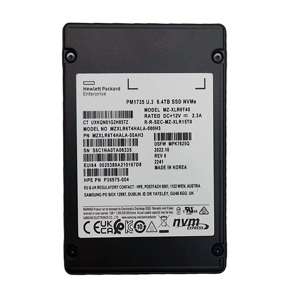 Samsung MZXLR6T4HALA-000H3 6.4TB PCIe 2.5-inch SSD