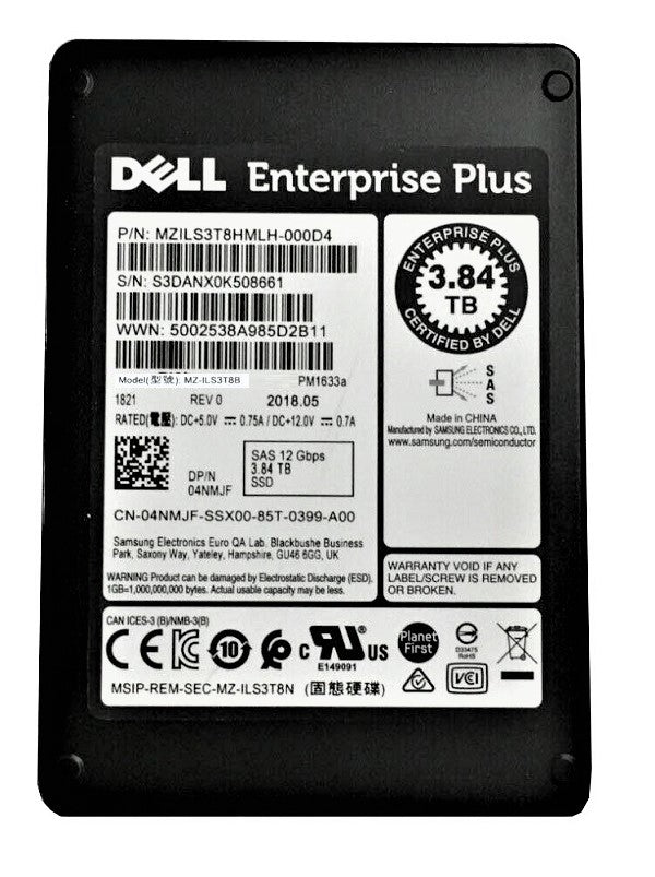 Samsung MZILS3T8HMLH-000D4 3.84TB SFF 2.5 TLC 12Gbs SAS SSD