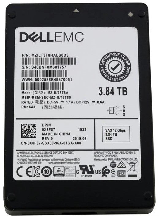 Samsung MZILT3T8HALS0D3 3.84TB SFF 2.5 TLC 12Gbs SAS SSD