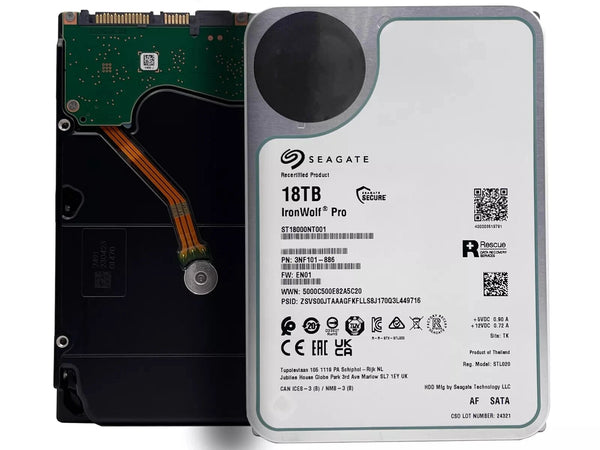 Seagate Exos X18 18TB ST18000NM000J/ST18000NT001 3.5" SATA Enterprise HDD – 7200 RPM, 256MB Cache